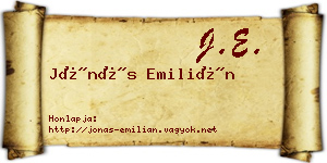 Jónás Emilián névjegykártya